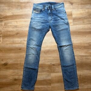 Diesel Thavar-NE JoggJeans Mens 26x30 Blue Distressed Slim Fit Denim Pants 0603L